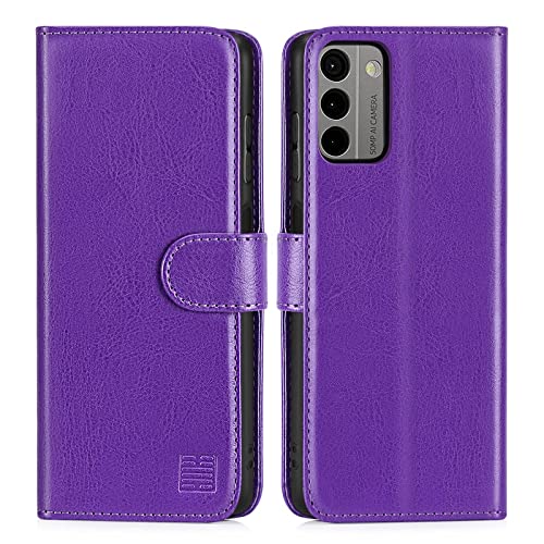 32nd PU Leder Mappen Hülle Flip Case Cover für Nokia G22, Ledertasche Hüllen Mit RFID-Blockierung Kartensteckplatz, Magnetverschluss und Standfuß - Violett von 32nd