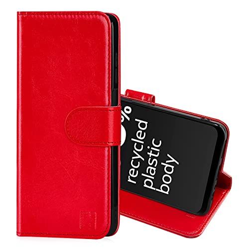 32nd PU Leder Mappen Hülle Flip Case Cover für Nokia G60, Ledertasche Hüllen Mit RFID-Blockierung Kartensteckplatz, Magnetverschluss und Standfuß - Rot von 32nd