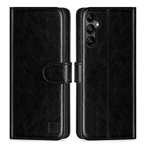 32nd PU Leder Mappen Hülle Flip Case Cover für Samsung Galaxy A14 (4G/5G) (2023), Ledertasche Hüllen Mit RFID-Blockierung Kartensteckplatz, Magnetverschluss und Standfuß - Schwarz von 32nd