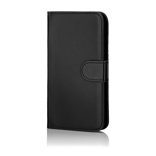 32nd PU Leder Mappen Hülle Flip Case Cover für Samsung Galaxy S7 Edge, Ledertasche hüllen mit Magnetverschluss und Kartensteckplatz - Schwarz von 32nd