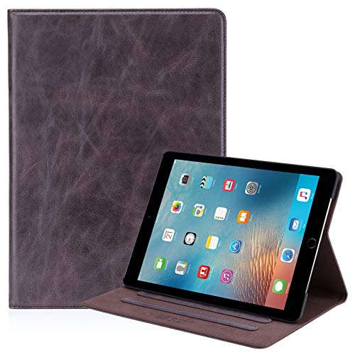 32nd Premium Series - Leder Folio Hülle Case Flip Cover für Apple iPad 9.7" (2017) & iPad 9.7" (2018), Entwurf gemacht Mit Ständer - Dunkelbraun von 32nd