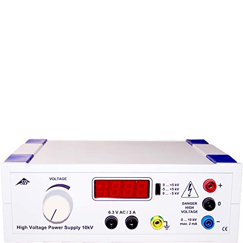 3B Scientific Physik Lehrmittel - Hochspannungsnetzgerät 10 kV (230 V, 50/60 Hz) - für Experimente zur Elektrostatik und zum Betrieb von Elektronenröhren von 3B Scientific