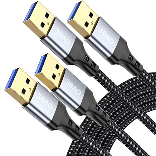 3BAO USB 3.0 Kabel [2Pack 1m2m] Nylon USB A Stecker auf A Stecker Nylon Verbindungskabel 5 Gbps Super Speed Compatible with External Hard Drive/Fan Cooler,Blu-ray,Consoles,TV,DVD,Printer,Camera,Laptop von 3BAO