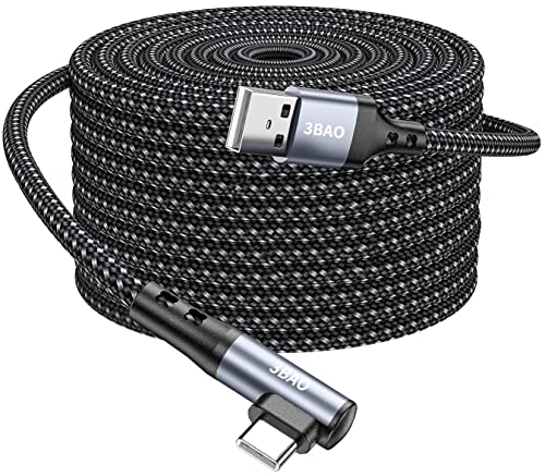 Extra langes USB-C-Kabel, rechtwinklig, 8 m, Ladekabel, geflochten, 90 Grad, USB-C-Ladekabel, kompatibel mit Samsung Galaxy S22 S21 S20 Note 10 9, Sony, Huawei P40 P30, Xiaomi von 3BAO