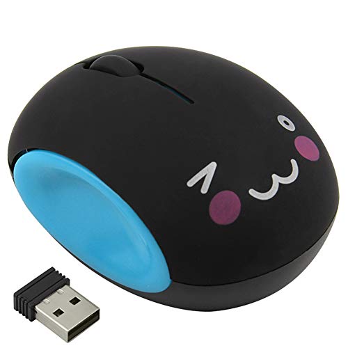 3C Light Kabellose Maus, 2,4 GHz, niedlich, klein, leise, tragbar, wiederaufladbar, optische Mini-Maus, Cartoon-Computer-Maus, 3 Tasten, schnurlose Maus für Laptop, Desktop, PC, Notebook (blau) von 3C Light