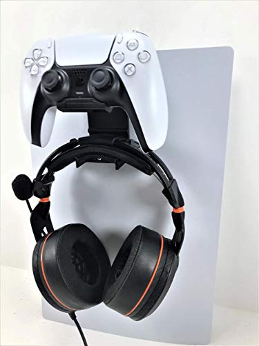 3D Cabin Halterung kompatibel mit PS5 Controller & Kopfhörer Konsole Halterung Halterung für Playstation 5 Digital oder Disc DualSense Schwarz Links [Video Game] von 3D Cabin