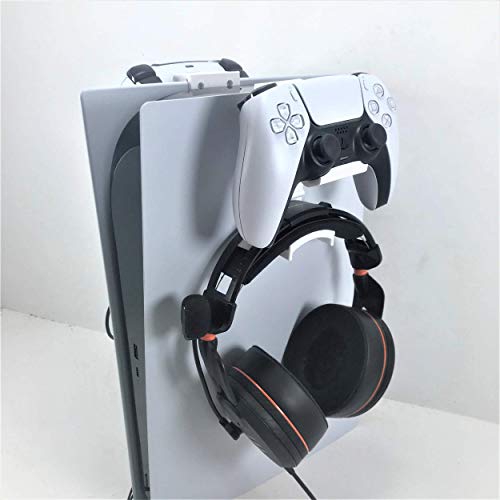 3D Cabin PS5 Controller & Kopfhörer Konsole Halterung Halterung für Playstation 5 Digital oder Disc DualSense (Links und rechts) Weiß [Video Game] von 3D Cabin