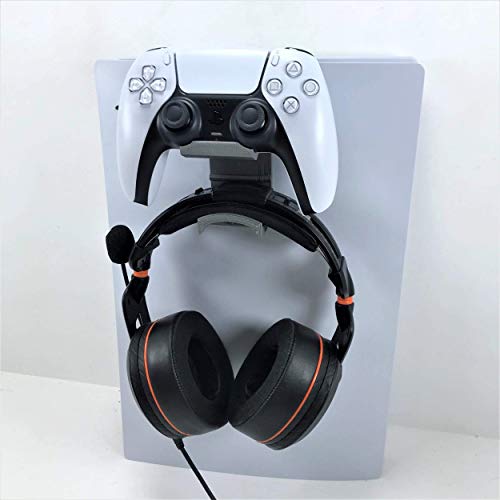 3D Cabin PS5 Controller & Kopfhörer Konsole Halterung Halterung für PlayStation 5 Digital oder Disc DualSense Grau links [video game] von 3D Cabin