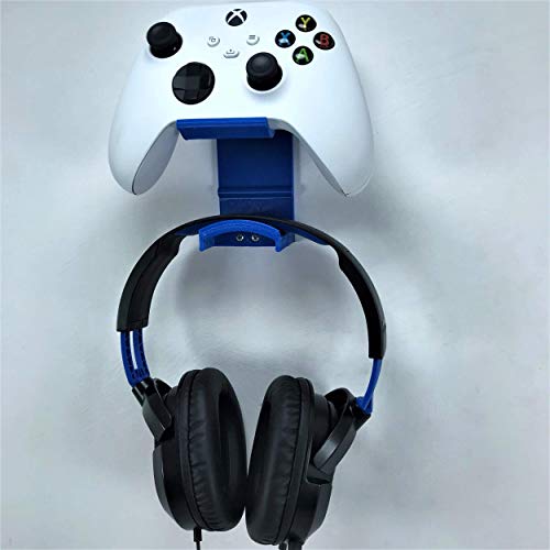3D Cabin Xbox Controller Wandhalterung & Kopfhörer-Halter Aufhänger Halterung für Xbox Series X/Series S/One/One S/One X Fernbedienung Blau [video game] von 3D Cabin