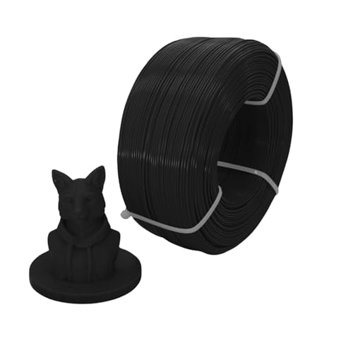 3D Fox PETG Filament 1,75 mm, 3D Druckmaterialien Schwarz 1kg, Präzises, Hohe Qualität & Zuverlässigkeit, Ideal für FDM 3D Drucker, REFFIL SYSTEM von 3D Fox