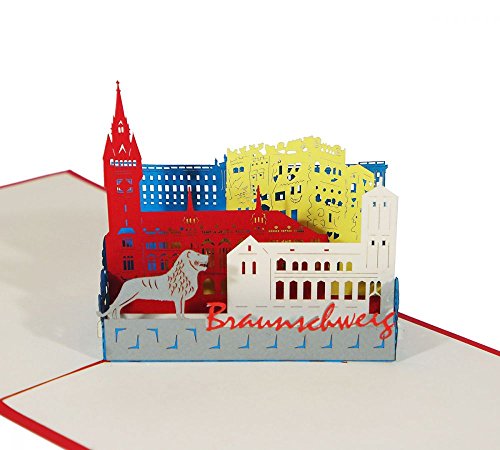 3D KARTE "Braunschweig" I Pop-Up Karte als Reisegutschein, Geschenkkarte, Gutscheinkarte I Klappkarte als Andenken, Souvenir von 3D Kartenwelt
