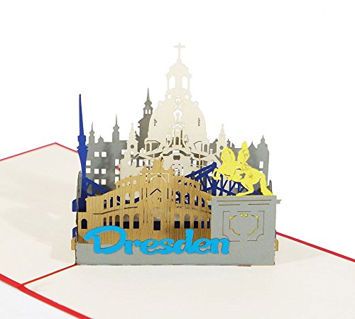3D KARTE "Dresden" I Pop-Up Karte als Reise-Gutschein, Geburtstagskarte, Geldgeschenk, Urlaubskarte, Souvenir aus Deutschland von 3D Kartenwelt