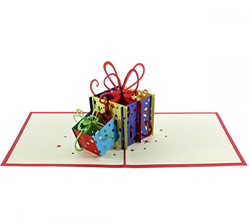 3D KARTE "Geschenke" I Pop-Up Karte als Geburtstagskarte, Geldgeschenk, Glückwunschkarte I Klappkarte als Geschenk von 3D Kartenwelt