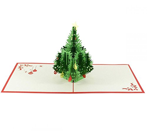 3D KARTE "Weihnachtsbaum" I Pop-Up Grußkarte zu Weihnachten I Außergewöhnliche Weihnachtskarte mit geschmücktem Tannenbaum von 3D Kartenwelt