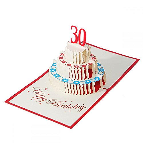 3D KARTE "Zum 30. Geburtstag" I Pop-Up Karte als Geburtstagskarte I Klappkarte als Geldgeschenk, Glückwunschkarte, Geschenk von 3D Kartenwelt