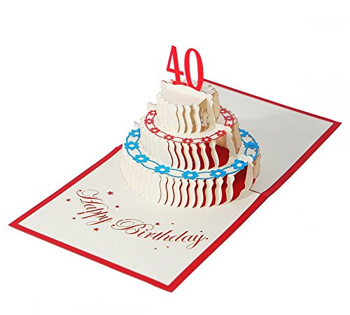 3D KARTE "Zum 40. Geburtstag" I Pop-Up Karte als Geburtstagskarte I Klappkarte als Geldgeschenk, Glückwunschkarte, Geschenk von 3D Kartenwelt