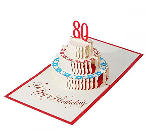 3D KARTE "Zum 80. Geburtstag" I Pop-Up Karte als Geburtstagskarte I Klappkarte als Geldgeschenk, Glückwunschkarte, Geschenk von 3D Kartenwelt