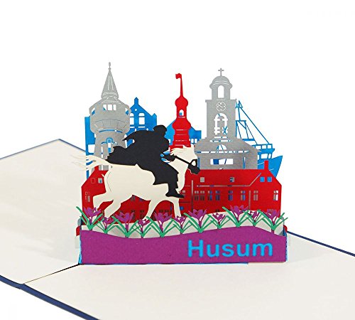 Husum - Klappkarte / 3D Pop-Up Karte - Grußkarte, Glückwunschkarte, Reise-Gutschein, Urlaubskarte, Andenken, Souvenir von der Nordsee von 3D Kartenwelt