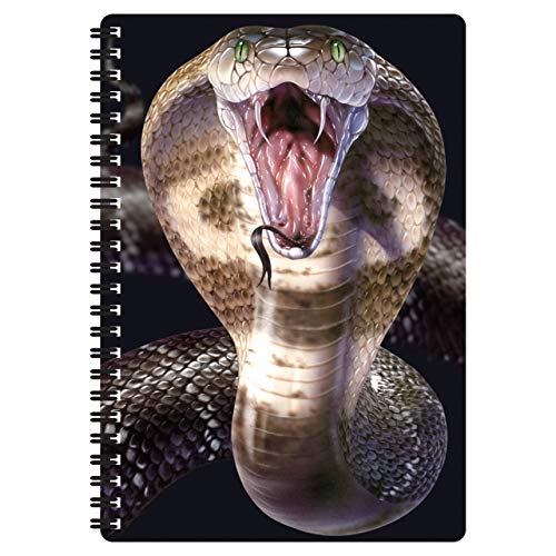 3D LiveLife A5 Notizbuch - Cobra von Deluxebase. 80-seitiges 3D-Schlangen-Notizbuch. Schul- oder Büromaterial mit Kunstwerken des renommierten Künstlers Joh Naito von 3D LiveLife