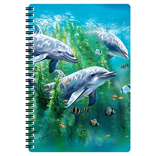 3D LiveLife A5 Notizbuch - Delphin Seetangbett von Deluxebase. 80-seitiges 3D-Delphin-Notizbuch. Schul- oder Büromaterial mit Kunstwerken, die von der bekannten Künstlerin Tami Alba lizenziert von 3D LiveLife