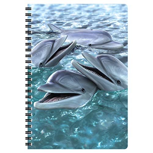 3D LiveLife A5 Notizbuch - Delphinlächeln von Deluxebase. 80-seitiges 3D-Delphin-Notizbuch. Schul- oder Büromaterial mit Kunstwerken, von renommierten Künstler David Penfound lizenziert von 3D LiveLife