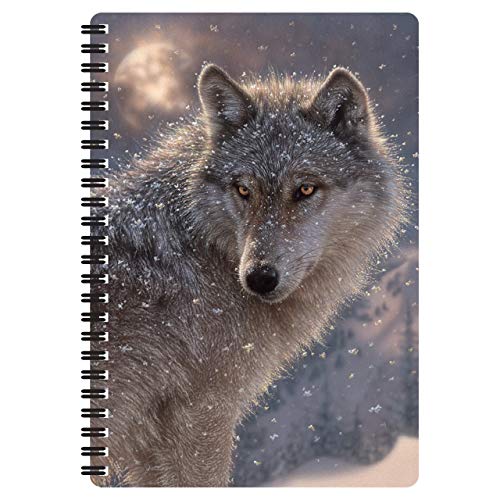 3D LiveLife A5 Notizbuch - Einsamer Wolf von Deluxebase. 80-seitiges 3D-Wolf-Notizbuch. Schul- oder Büromaterial mit Kunstwerken, von renommierten Künstler Collin Bogle lizenziert von 3D LiveLife