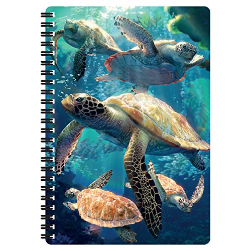 3D LiveLife A5 Notizbuch - Meeresschildkröte von Deluxebase. 80-seitiges 3D-Meeresschildkröten-Notizbuch. Schul- oder Büromaterial mit Kunstwerken, von renommierten Künstler David Penfound lizenziert von 3D LiveLife