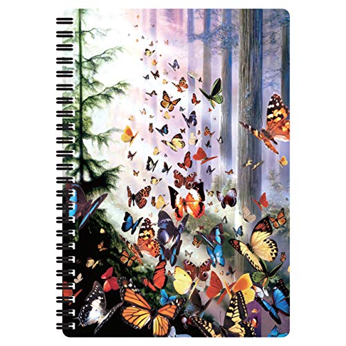 3D LiveLife A5 Notizbuch - Schmetterlingswälder von Deluxebase. 80-seitiges 3D-Schmetterlings-Notizbuch. Schul- oder Büromaterial mit Kunstwerken, von renommierten Künstler David Penfound lizenziert von 3D LiveLife
