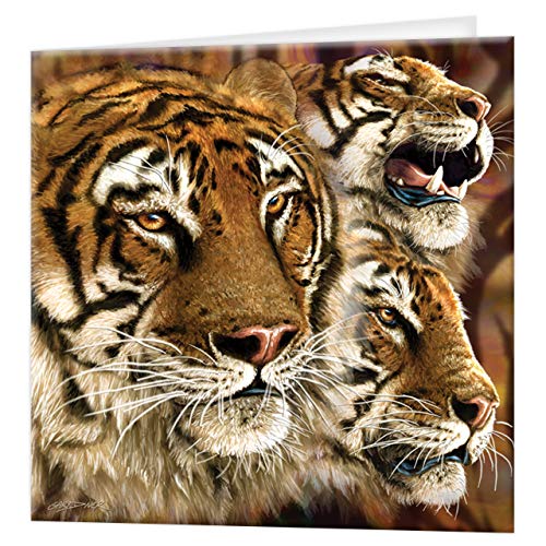 3D LiveLife Grußkarte - Tigerstreifen von Deluxebase. Bunte Tiger Linsenförmig 3D-Karte für jeden Anlass und jedes Alter. Originalvorlage lizenziert von dem bekannten Künstler Steven Michael Gardner von 3D LiveLife