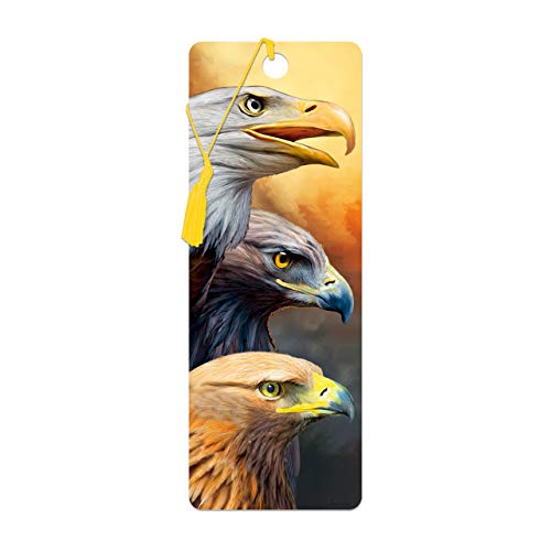 3D LiveLife Lesezeichen - Drei Adler von Deluxebase. Ein Eagle-Lesezeichen mit linsenförmigen 3D-Kunstwerken, lizenziert von der bekannten Künstlerin Carol Cavalaris von 3D LiveLife