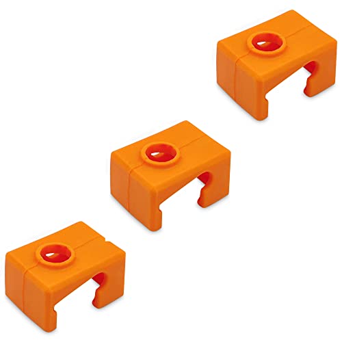 3D SOURCERER Levendig Prusa MK3/MK3S/MK3S+ Heat Block Orange Silikon Socken Abdeckung von levendig | dsgn [3er-Pack] – Hitzebeständigkeit – isoliert und schützt Ihre 3D-Drucker-Hotend-Düse von 3D SOURCERER