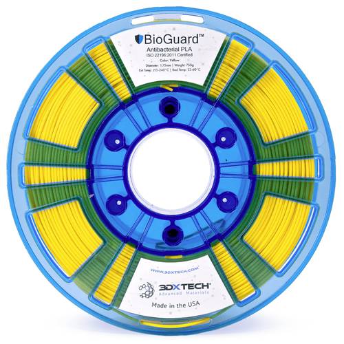 3D Xtech PLA8010750YL1 Bioguard Antibacterial Filament PLA antibakteriell, geringerer Kunststoffgeha von 3D Xtech