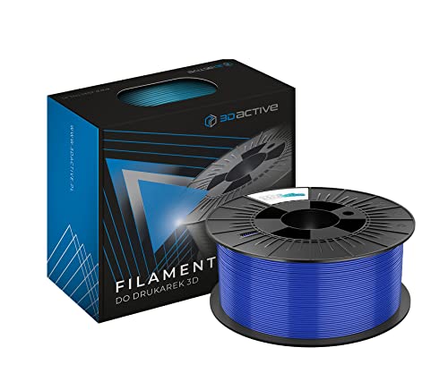 3DACTIVE Filament PET-G 1,75 mm, für 3D Drucker und 3D Stift, Maßgenauigkeit +/- 0,03mm, Vakuumverpackung, 1100g / 1.1KG (2.4 LBS) Spule - Blau von 3D active