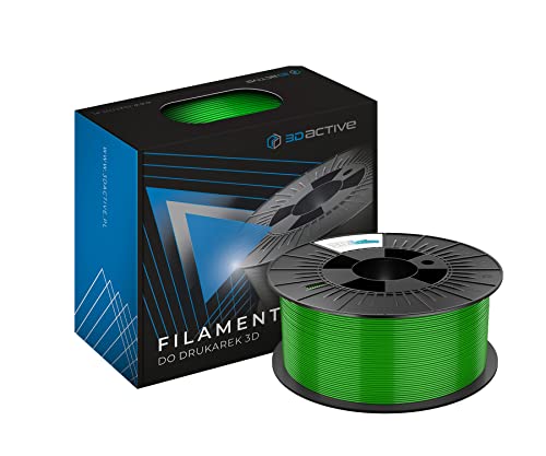 3DACTIVE Filament PET-G 1,75 mm, für 3D Drucker und 3D Stift, Maßgenauigkeit +/- 0,03mm, Vakuumverpackung, 1100g / 1.1KG (2.4 LBS) Spule - Grün von 3D active