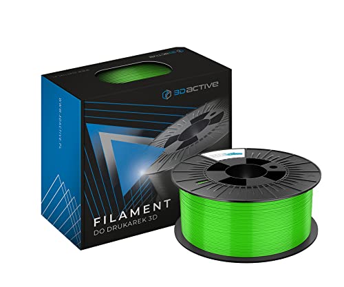 3DACTIVE Filament PET-G 1,75 mm, für 3D Drucker und 3D Stift, Maßgenauigkeit +/- 0,03mm, Vakuumverpackung, 1100g / 1.1KG (2.4 LBS) Spule - Lime von 3D active