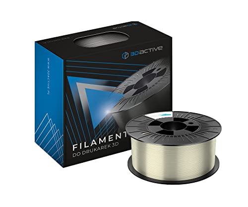 3DACTIVE Filament PET-G 1,75 mm, für 3D Drucker und 3D Stift, Maßgenauigkeit +/- 0,03mm, Vakuumverpackung, 1100g / 1.1KG (2.4 LBS) Spule - Transparent von 3D active