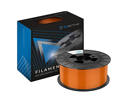 3DACTIVE Filament PLA 1,75 mm, für 3D Drucker und 3D Stift, Maßgenauigkeit +/- 0,03mm, Vakuumverpackung, 1100g / 1.1KG (2.4 LBS) Spule - Orange von 3D active