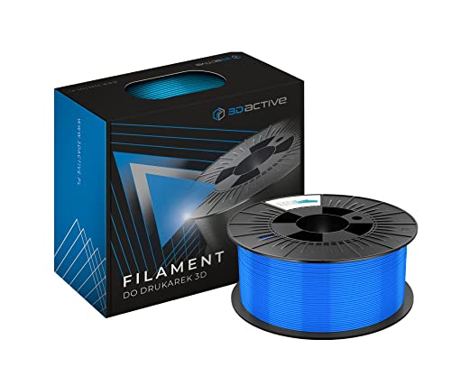 3DACTIVE Filament PLA 1,75 mm, für 3D Drucker und 3D Stift, Maßgenauigkeit +/- 0,03mm, Vakuumverpackung, 1100g / 1.1KG (2.4 LBS) Spule - Perlblau von 3D active
