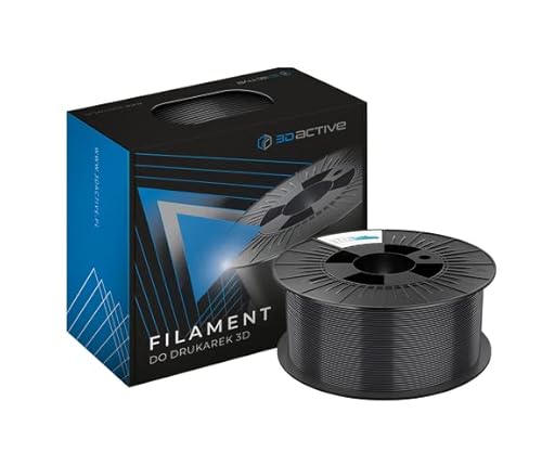 3DACTIVE Filament PLA 1,75 mm, für 3D Drucker und 3D Stift, Maßgenauigkeit +/- 0,03mm, Vakuumverpackung, 1100g / 1.1KG (2.4 LBS) Spule - Schwarz von 3D active