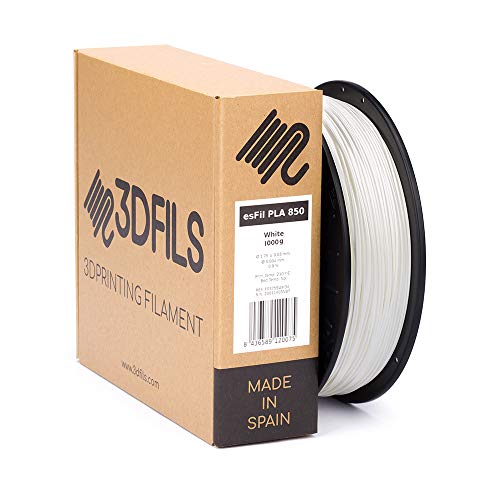 3DFILS EsFil PLA Ingeo 3D850 Filament für 3D-Drucker, 1,75 mm, 1 kg, Weiß von 3DFILS