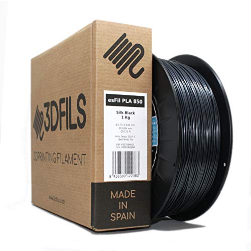 3DFILS - PLA Seide Filament für 3D-Druck (1 kg, Schwarz Seide) von 3DFILS