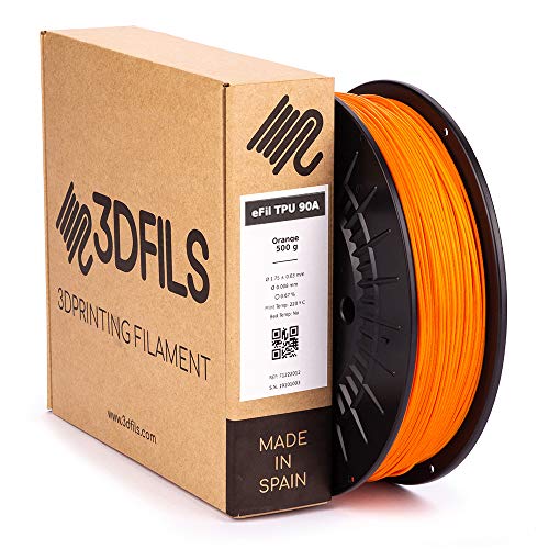3DFILS - eFil TPU 90A Flexibles Filament für 3D-Drucker: 1,75 mm, 1 kg, Orange von 3DFILS
