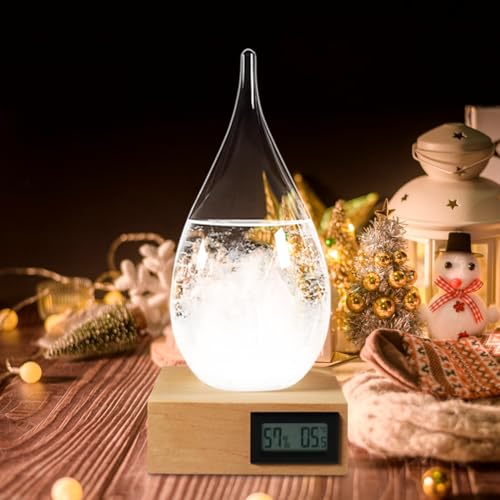 Weihnachtsgeschenke, Sturmglas Wettervorhersage Wetterstation Mode kreativ Büro Desktop und Home Decor Wassertropfen Wetter Glasflasche, kreative Wetter Geschenk von 3DHOME