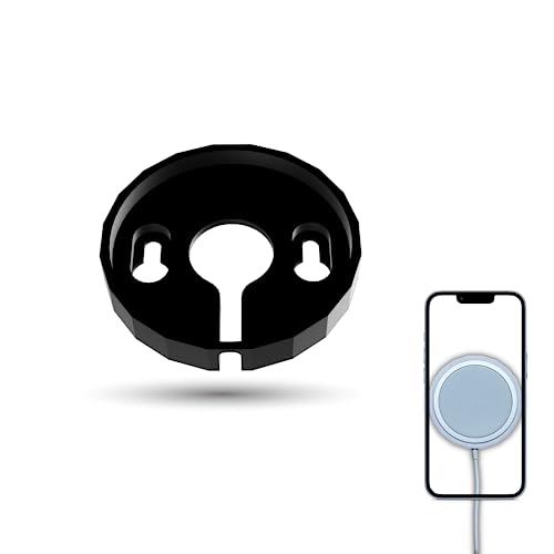 3DHerb Wandhalterung kompatibel mit Apple MagSafe Charger Wireless Ladepad - Case, Halterung kompatibel mit iPhone 14 12 13 Mini Pro Max inkl. Schrauben ohne Ladegerät (schwarz) von 3DHerb