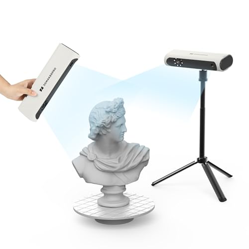 3DMakerpro Lynx 3D Scanner 0,1 mm Genauigkeit und 10 FPS Scangeschwindigkeit Tragbare 3D Scanner für 3D Drucker Modelldesign mit intelligentem großflächigen Ausrichtungsalgorithmus - Premium Kit von 3DMakerpro