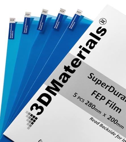 SuperDurable Stärkste FEP-Trennfolie, 5 Stück (280 mm x 200 mm), x5 härter, Hergestellt in Korea von 3DMaterials von 3DMaterials