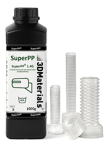 SuperPP Robustes 3D-Druckerharz, schnellster 1,4 GPA 50 µm-Druck in 1,3 Sekunden, Hergestellt in Korea von 3DMaterials (1000g, Transparent) von 3DMaterials