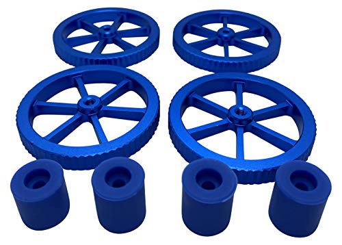 3DPLady | Artillery Sidewinder X1 und Genius - Verbesserte Aluminium Nivelliermuttern + Silikon Dämpfer (blaue Silikonpuffer) von 3DPLady