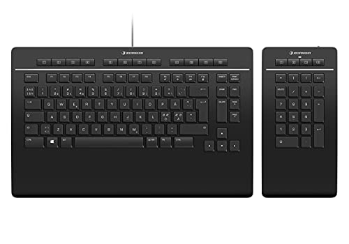 3Dconnexion Keyboard Pro with Numpad, Nordic (QWERTY), 3DX-700094, Mattschwarz, kompakt von 3Dconnexion