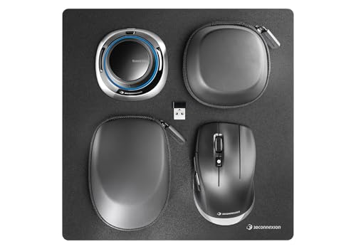 3Dconnexion SpaceMouse Wireless Kit 2 (Bluetooth Edition, Mobile Design-Lösung, für CAD und 3D, kabellos), Mattschwarz von 3Dconnexion